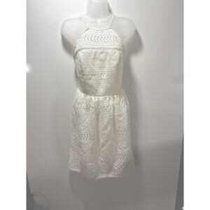 Trina Turk White Lace Halter Dress Picnic Day Date Retail $450 Size 8
